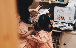 mom and daughter shopping